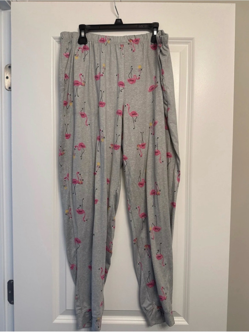 Secret Treasures Gray Pajama Pants with Pink Flamingo Print